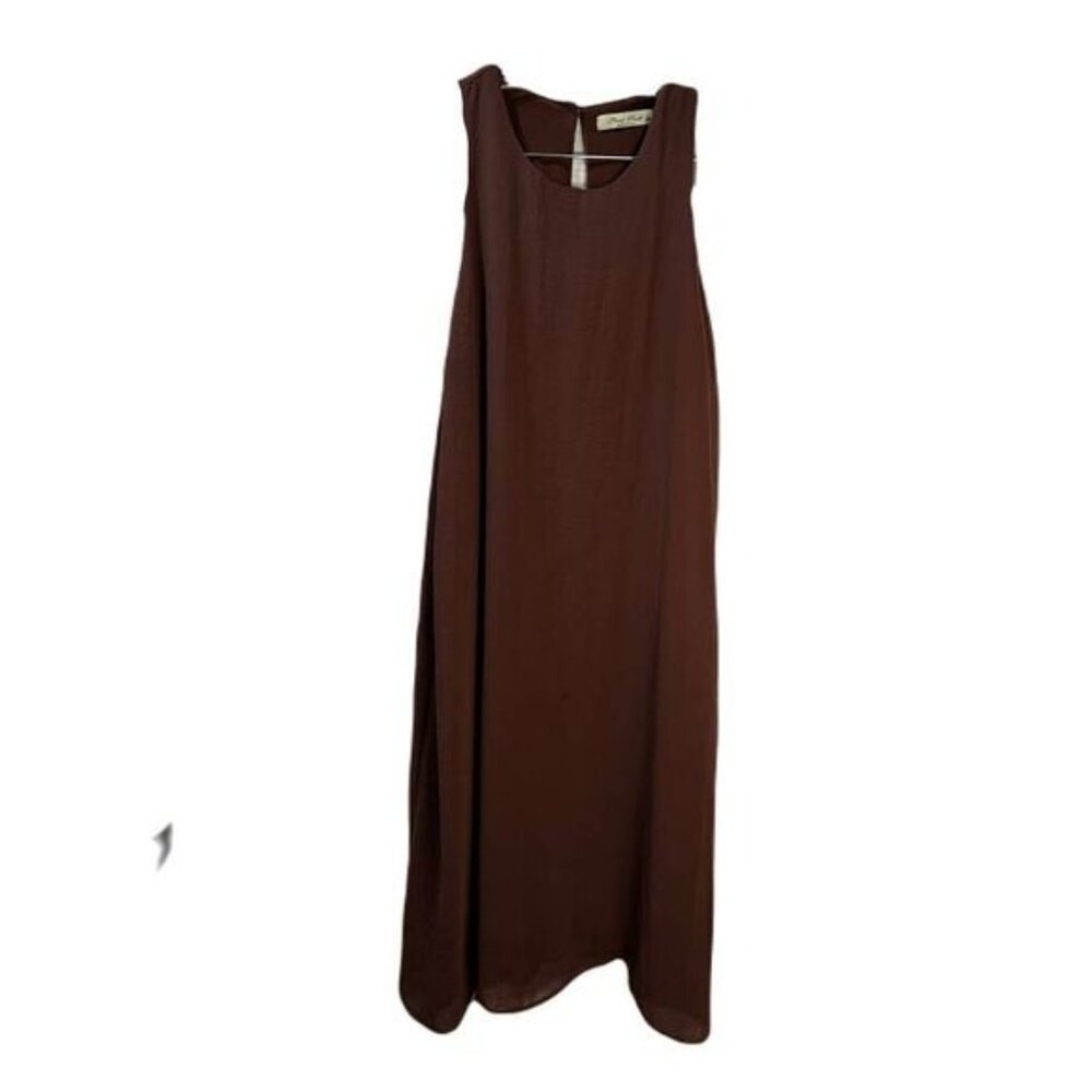 Final Touch Brown Midi Sleeveless Dress Medium‎